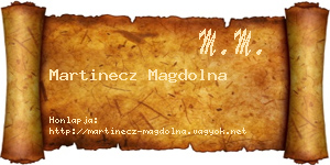 Martinecz Magdolna névjegykártya